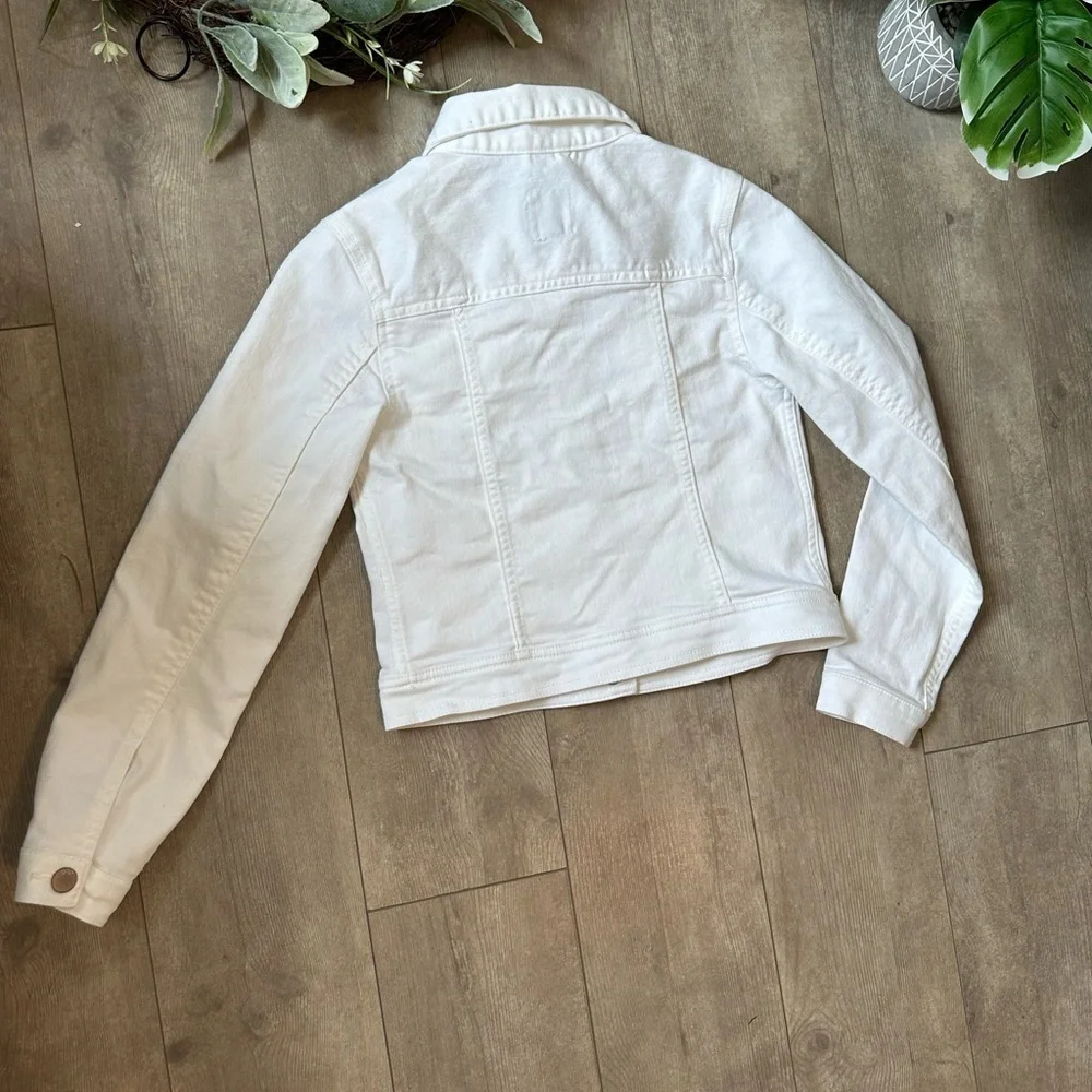 GAP Kids Girls White Denim Jacket Size Medium